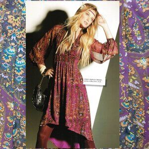 Paisley Floral Boho Purple Multi color Jessica Simpson High-Low Dress NWT $128